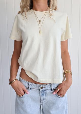 Millie Boxy Tee, Butter Yellow