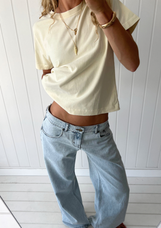 Millie Boxy Tee, Butter Yellow