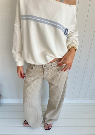 Striped Jodie Jeans Sand