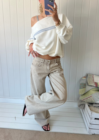 Striped Jodie Jeans Sand
