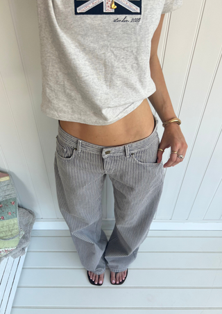 Striped Jodie Jeans Warm Navy
