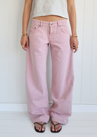 Striped Jodie Jeans Soft Pink