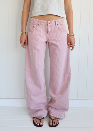 Striped Jodie Jeans Soft Pink