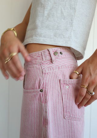 Striped Jodie Jeans Soft Pink