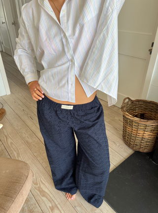 Navy Lazy Daisy Pants