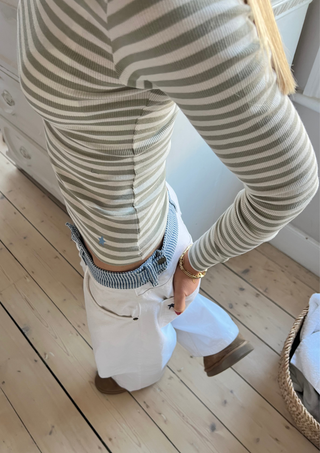 Bonnie Long Sleeve Top Green&Star White