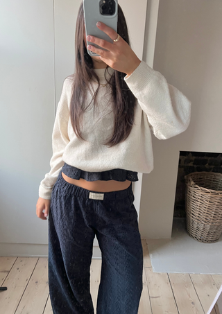 Navy Lazy Daisy Blouse