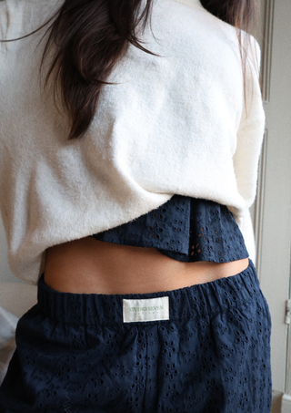 Navy Lazy Daisy Blouse
