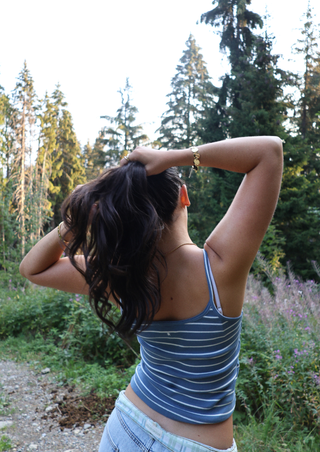 Nora Tank, Navy with White Stripe