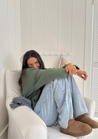 Edie Beach Sweater Vintage Green