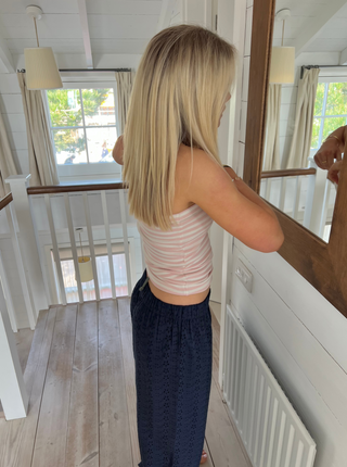 Bonnie Tube Top Rose & White