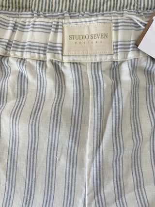 (217) 27'' Custom Length, Thread Pull, Blue Tilda Lounge Pants - Size XS