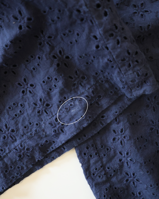 (49.) Preloved, Faulty, 30" Length Navy Lazy Daisy Pants - size S